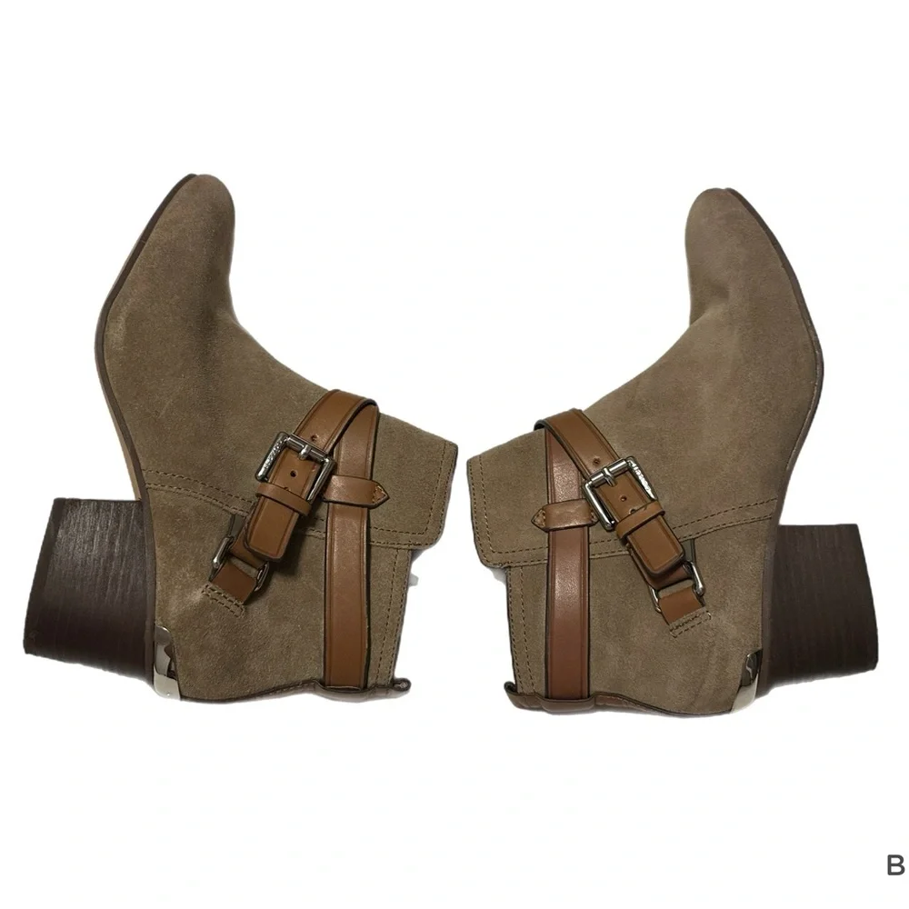 COACH Pauline Slate Gray Suede Leather Booties (Size 7) - Picture 2 of 12
